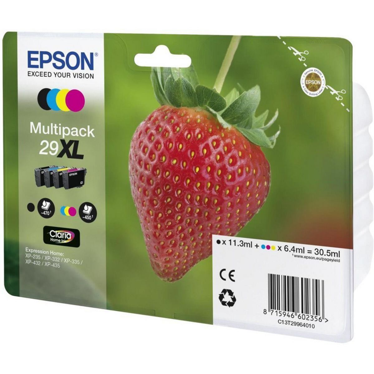 EPSON PACK 4 CARTOUCHES XL FRAISE N/C/M/J XP-235