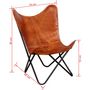 Voir la diapositive 6 : VIDAXL Chaise papillon Marron Cuir veritable