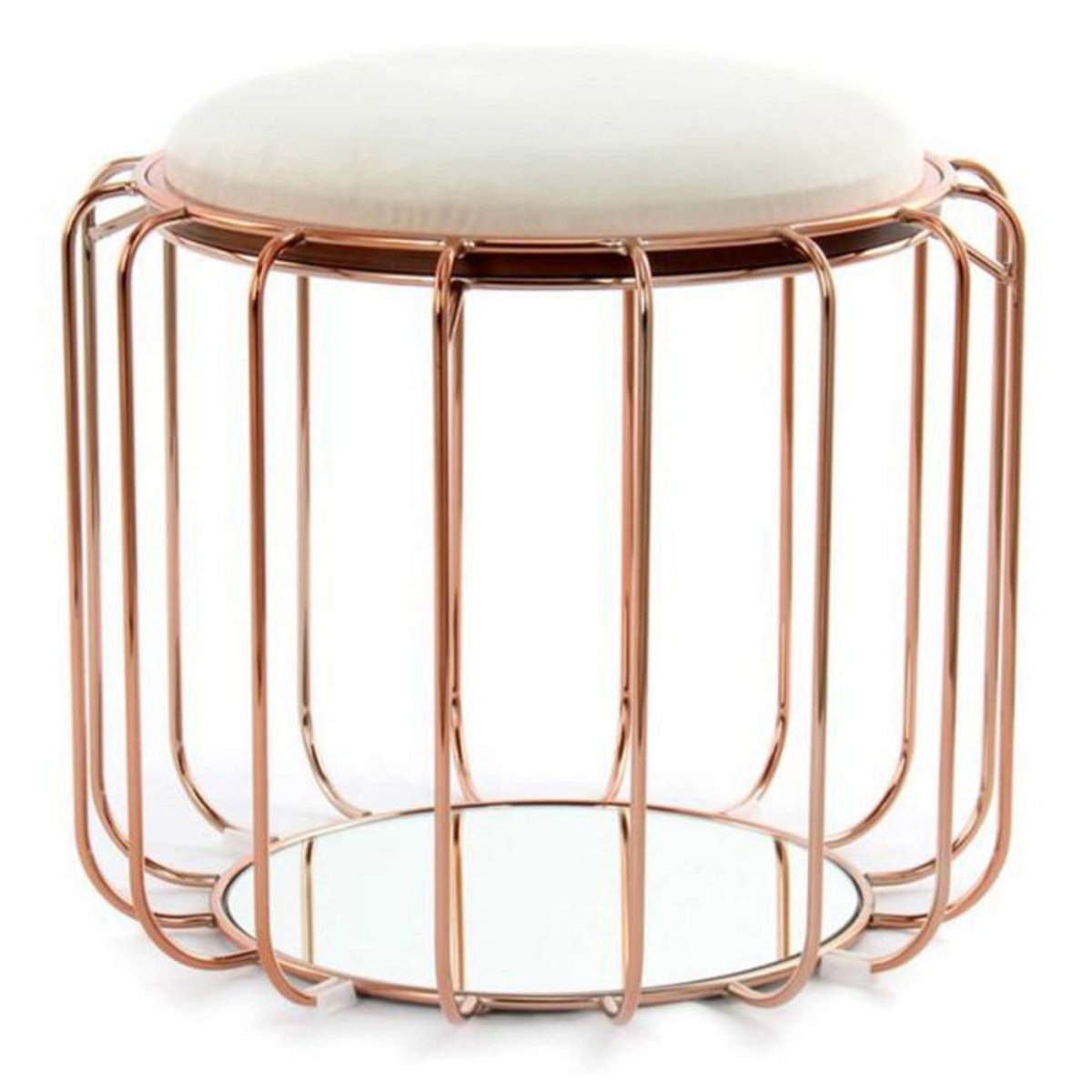 Paris Prix Pouf & Table d'Appoint  Comfortable  50cm Beige & Rose