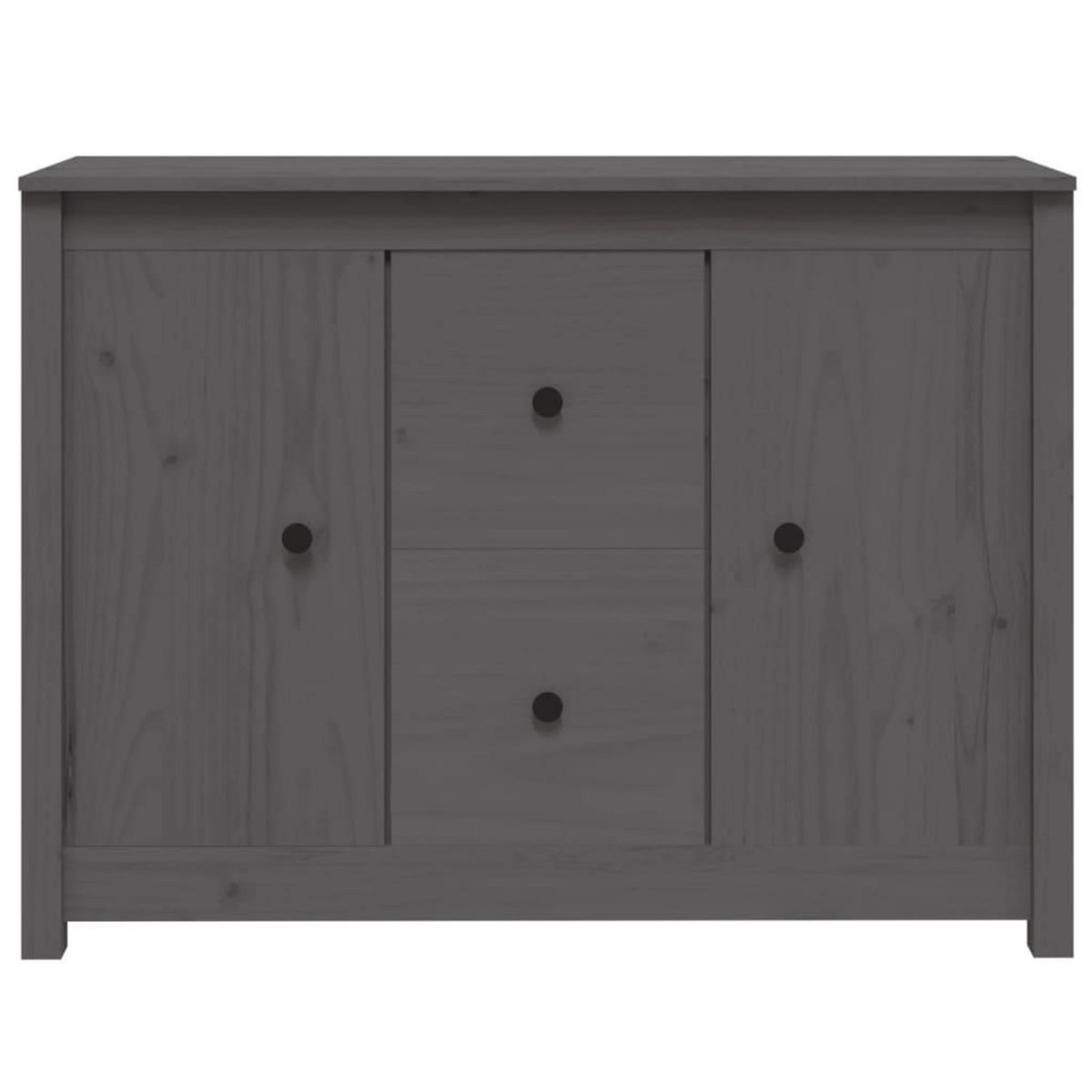 VIDAXL Buffet Gris 100x35x74 cm Bois massif de pin