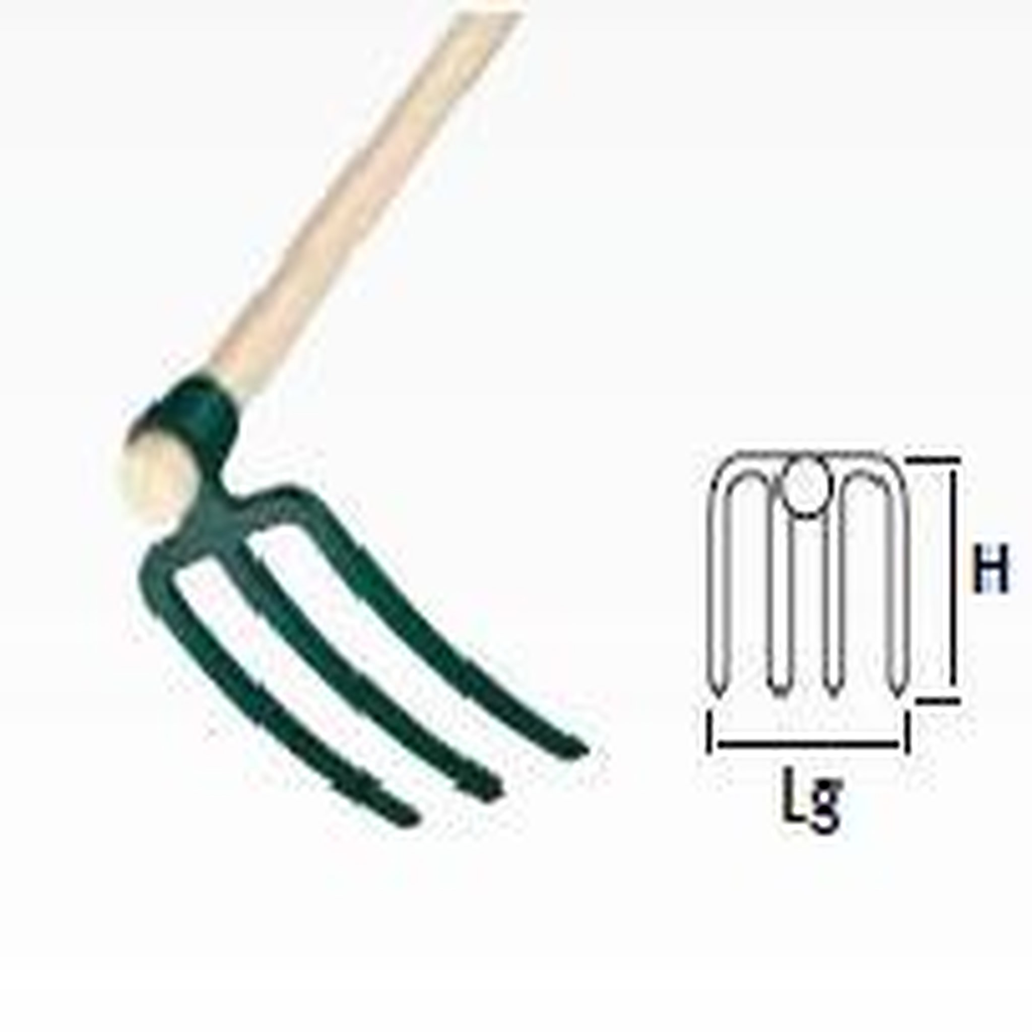 Leborgne Croc forgé 3 dents - manche bois certifié PEFC 100%