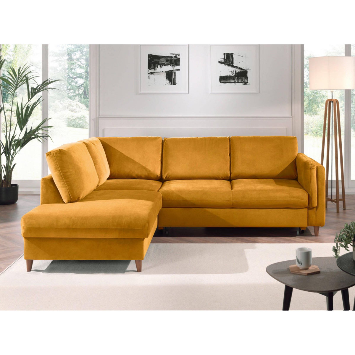 LISA DESIGN Brooke - canapé d'angle gauche - convertible - 5 places - en velours