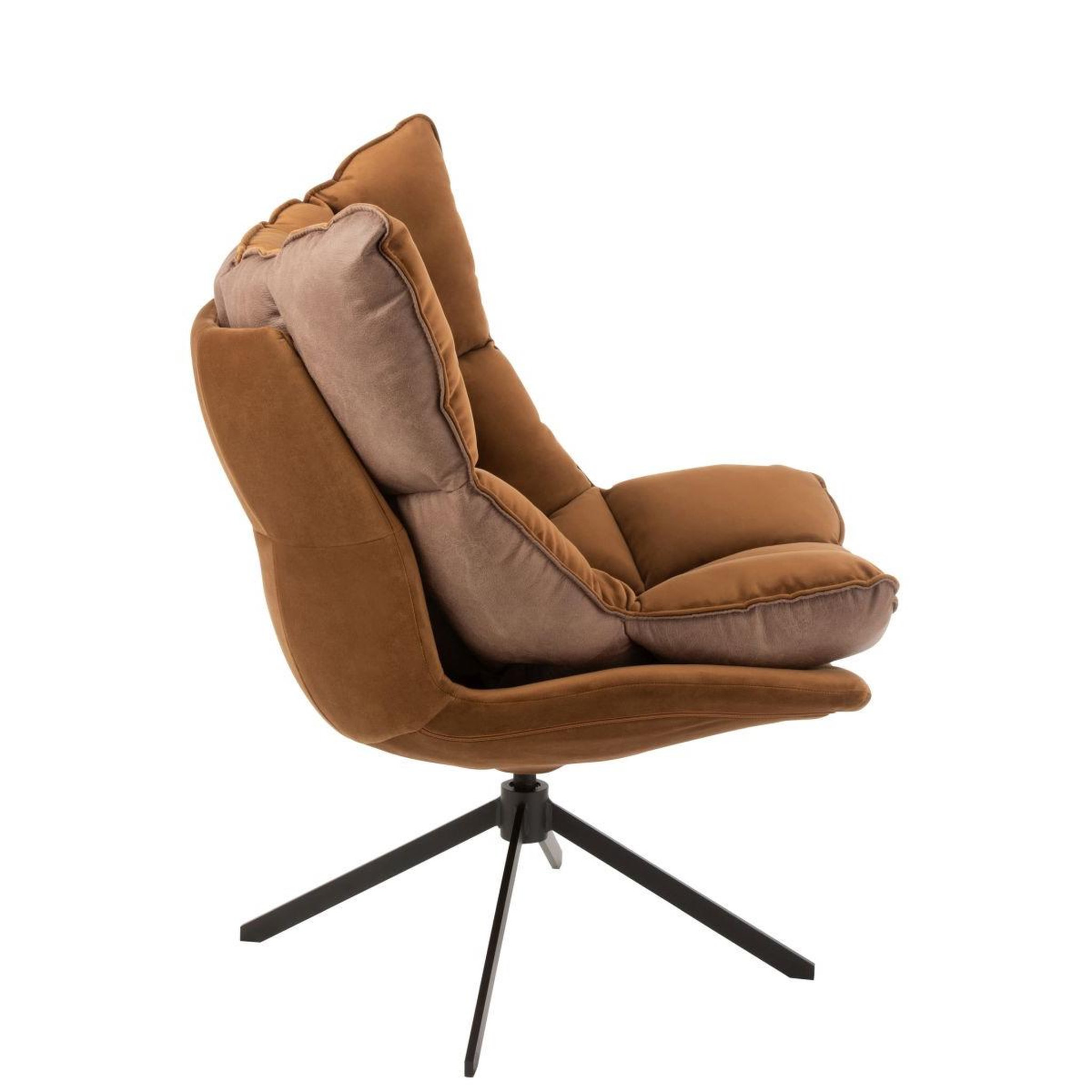 Voir la diapositive 3 : J-LINE Fauteuil design avec coussin  relax  92cm marron