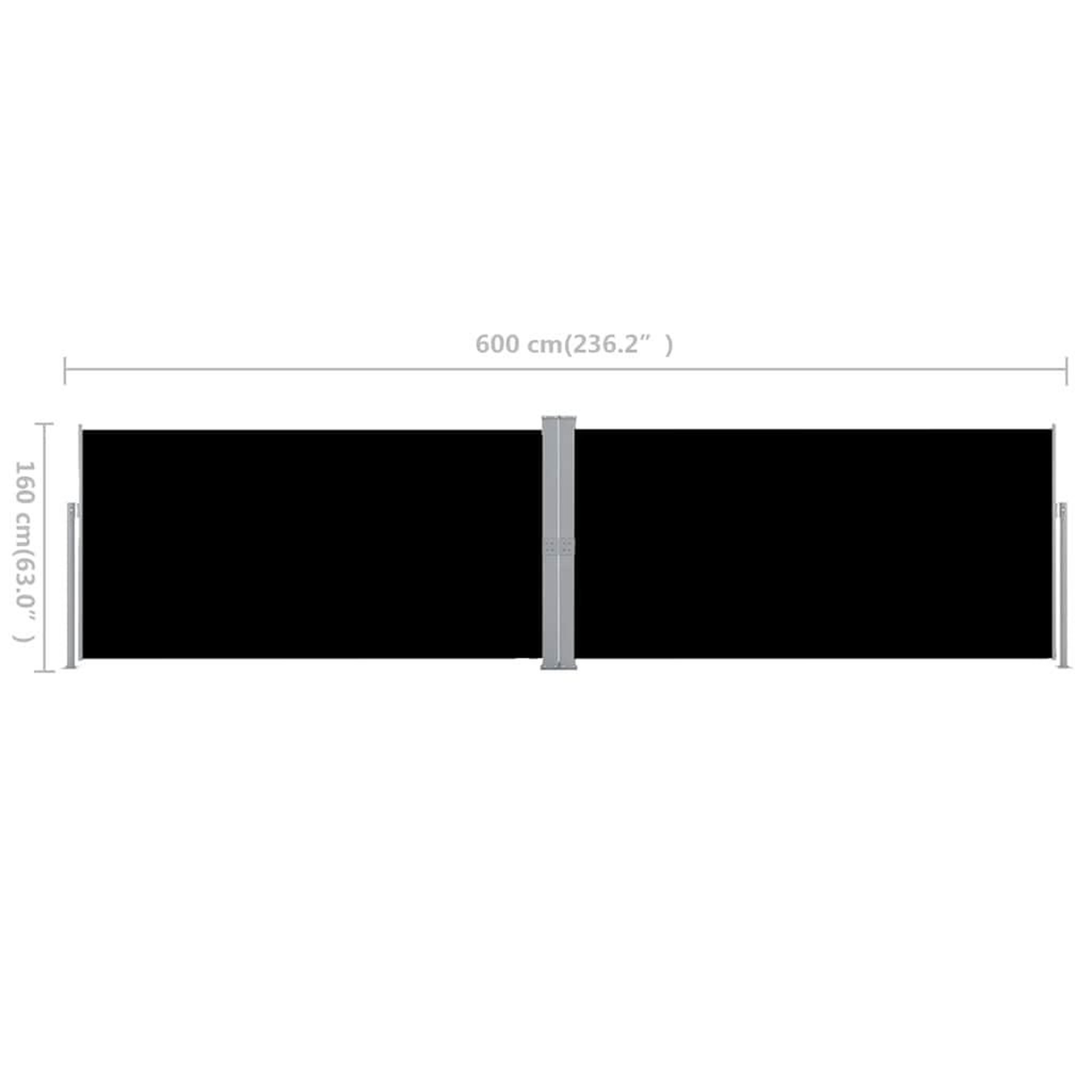 Voir la diapositive 6 : VIDAXL Auvent lateral retractable noir 160 x 600 cm