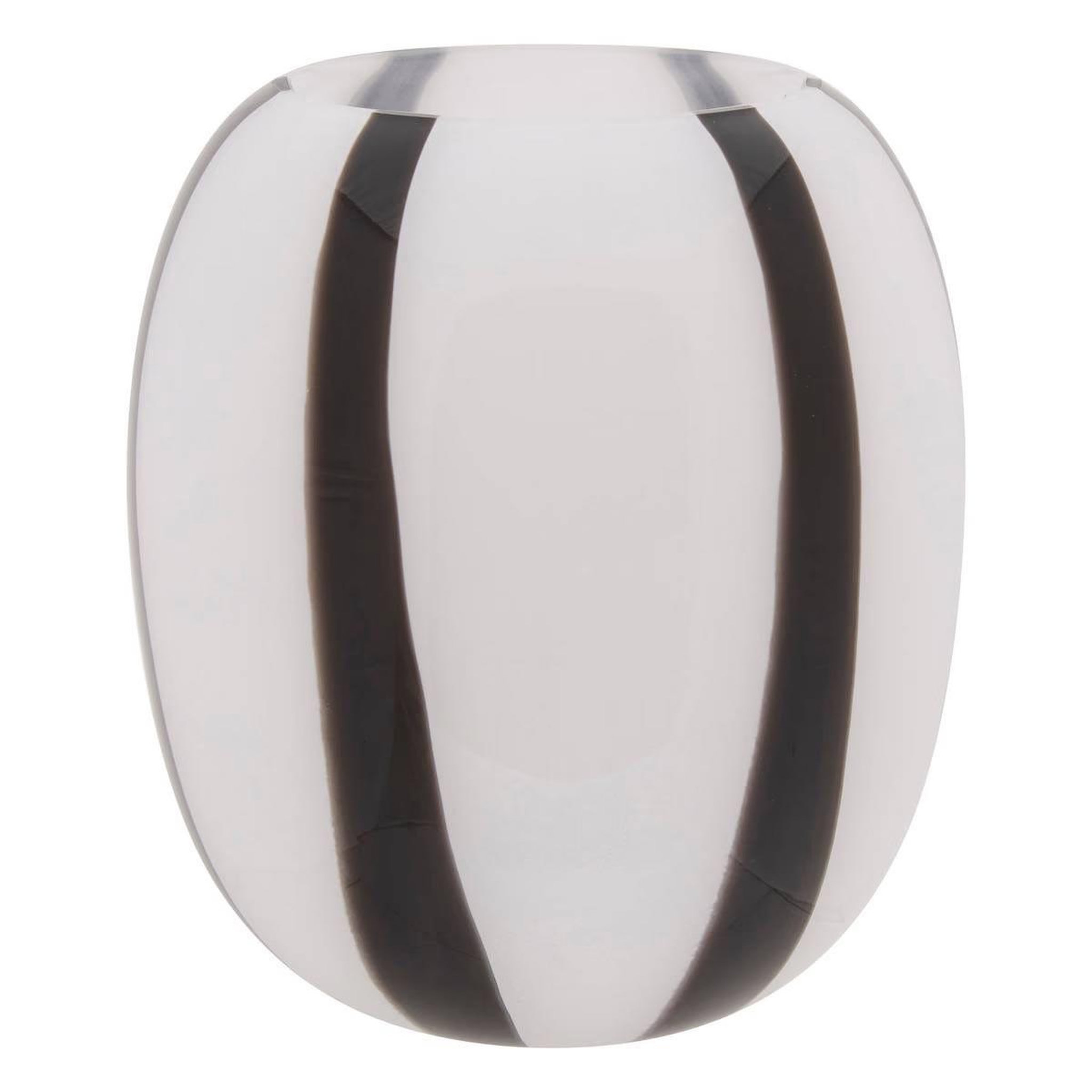 ATMOSPHERA Vase déco en verre  piero  20cm noir & blanc