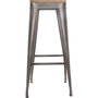 Voir la diapositive 2 : ATMOSPHERA Tabouret de bar en métal Joris - H. 80 cm