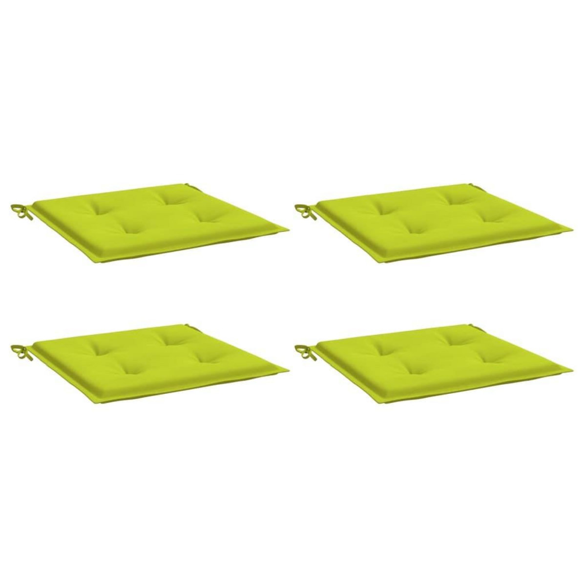 VIDAXL Coussins de chaise de jardin lot de 4 vert vif 50x50x3 cm