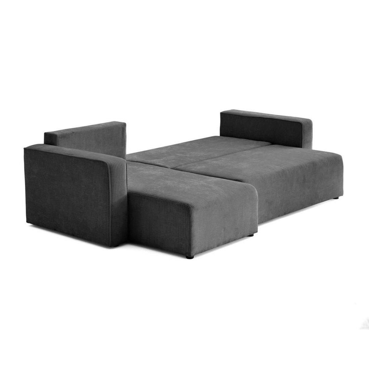 BEST MOBILIER Topaze - canapé d'angle réversible - 4 places - convertible avec coffre - en velours côtelé plat