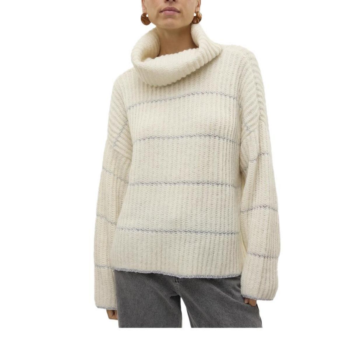 Vero Moda Pull Ecru/Argent Femme Vero Moda  hila