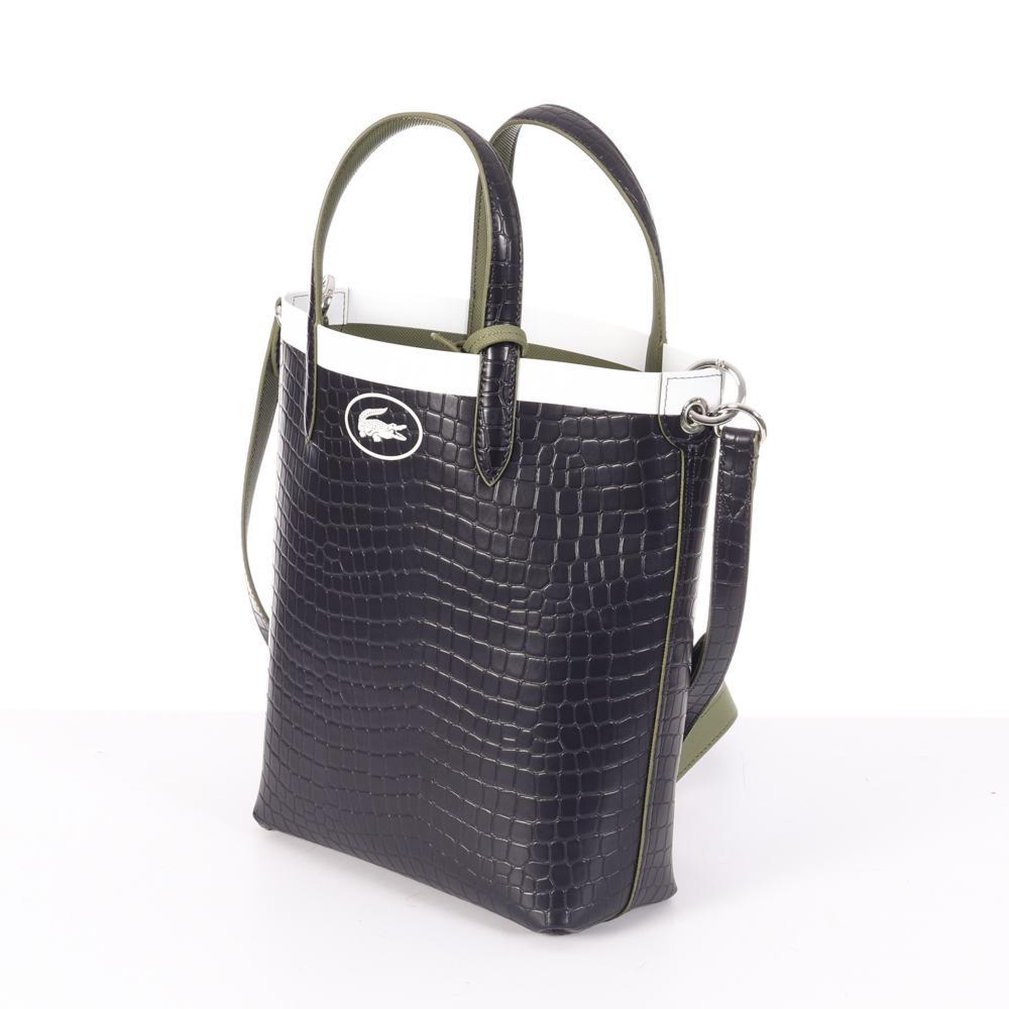 Voir la diapositive 4 : Lacoste Sac à Main Marine/Kaki Femme Lacoste Croc
