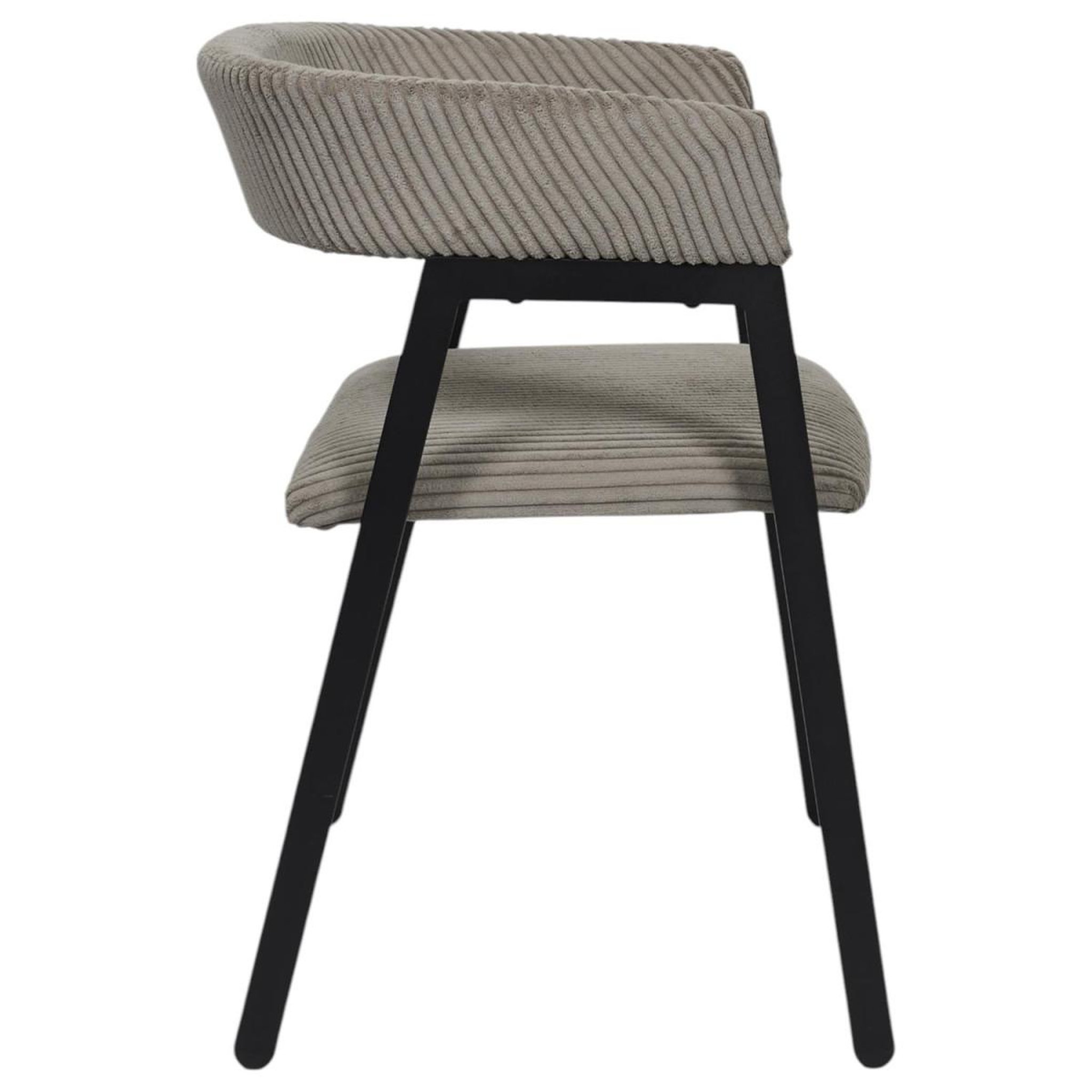 Voir la diapositive 5 : The Home Deco Factory Lot de 2 chaises design côtelé  scott  71cm taupe
