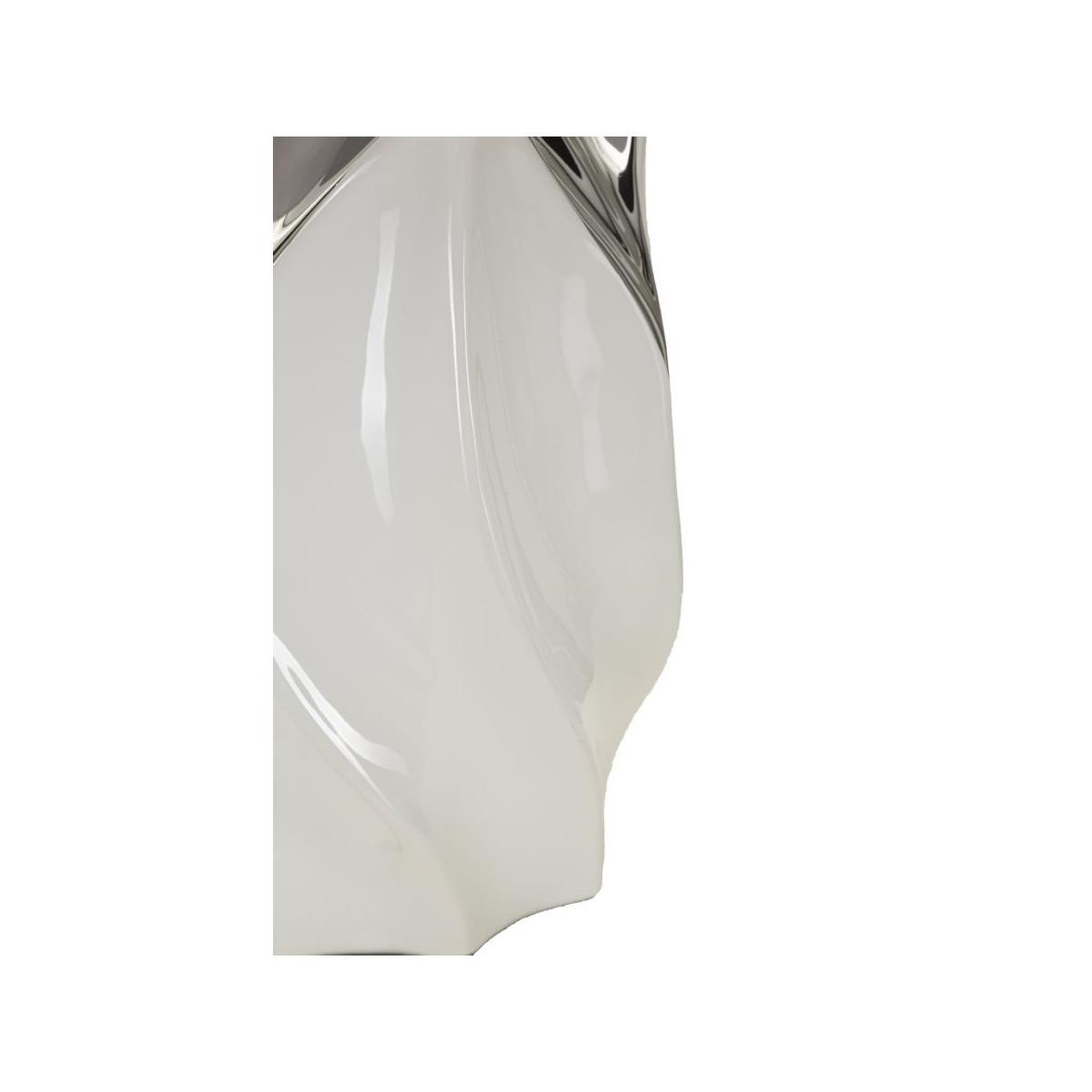 Voir la diapositive 4 : Paris Prix Lampe à poser en céramique  shiney  51cm blanc & argent