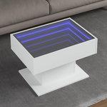 VIDAXL Table basse avec LED blanc 70x50x45 cm bois d'ingenierie