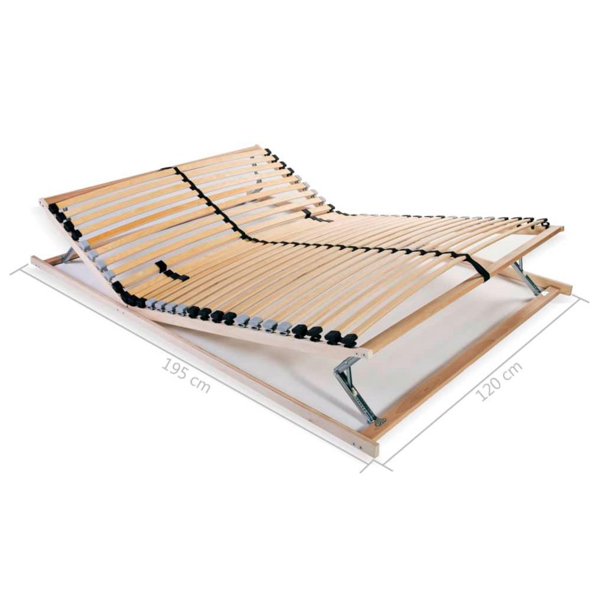 VIDAXL Sommier a lattes sans matelas avec 28 lattes 7 zones 120x200 cm