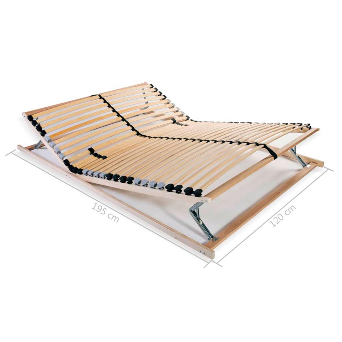VIDAXL Sommier a lattes sans matelas avec 28 lattes 7 zones 120x200 cm