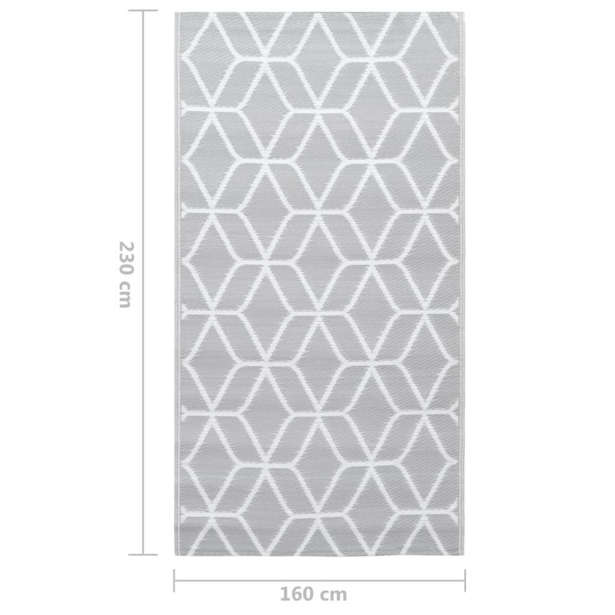 VIDAXL Tapis d'exterieur ARAKIL Gris 160x230 cm PP