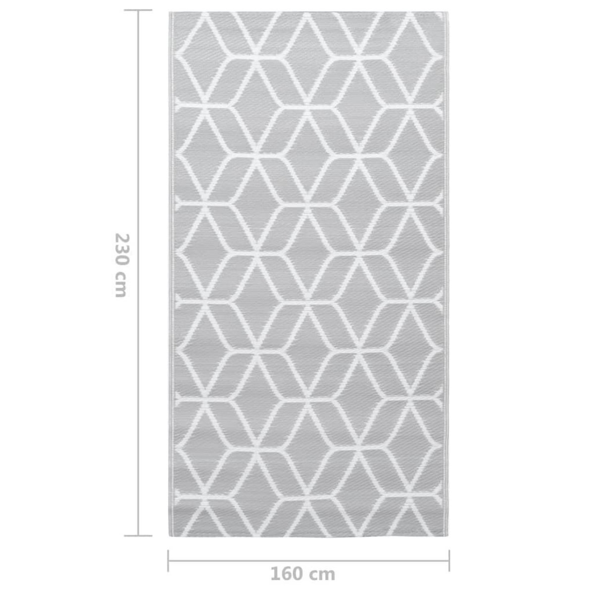 VIDAXL Tapis d'exterieur ARAKIL Gris 160x230 cm PP