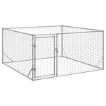 VIDAXL Chenil d'exterieur pour chiens porte 2x2x1 m acier galvanise