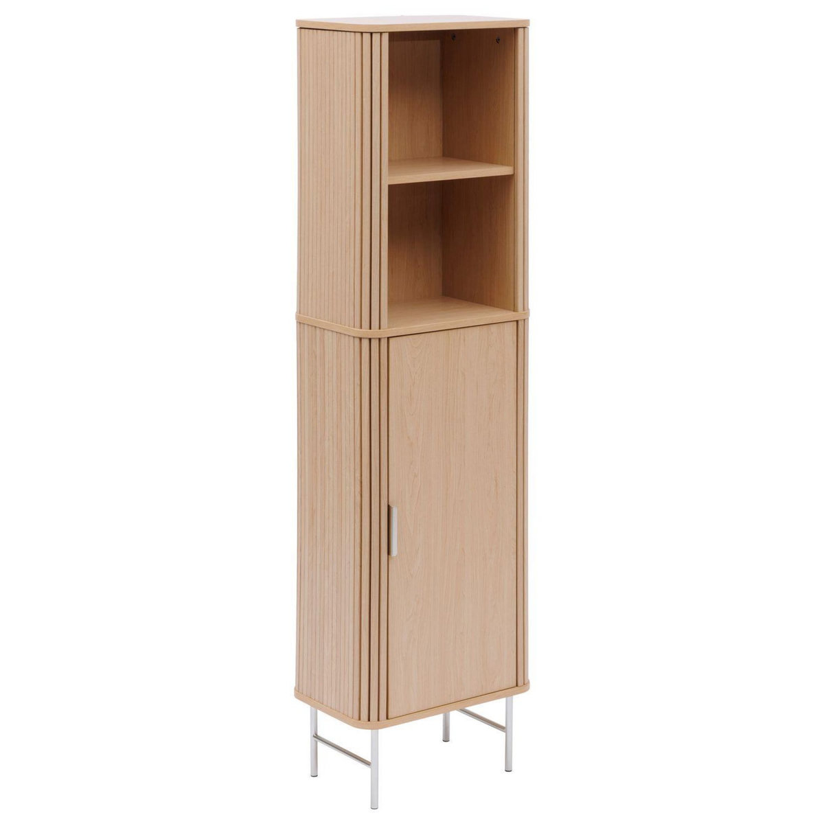 FIVE Colonne 1 porte et 2 niches effet bois clair LIORA - Beige