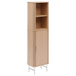 FIVE Colonne 1 porte et 2 niches effet bois clair LIORA - Beige