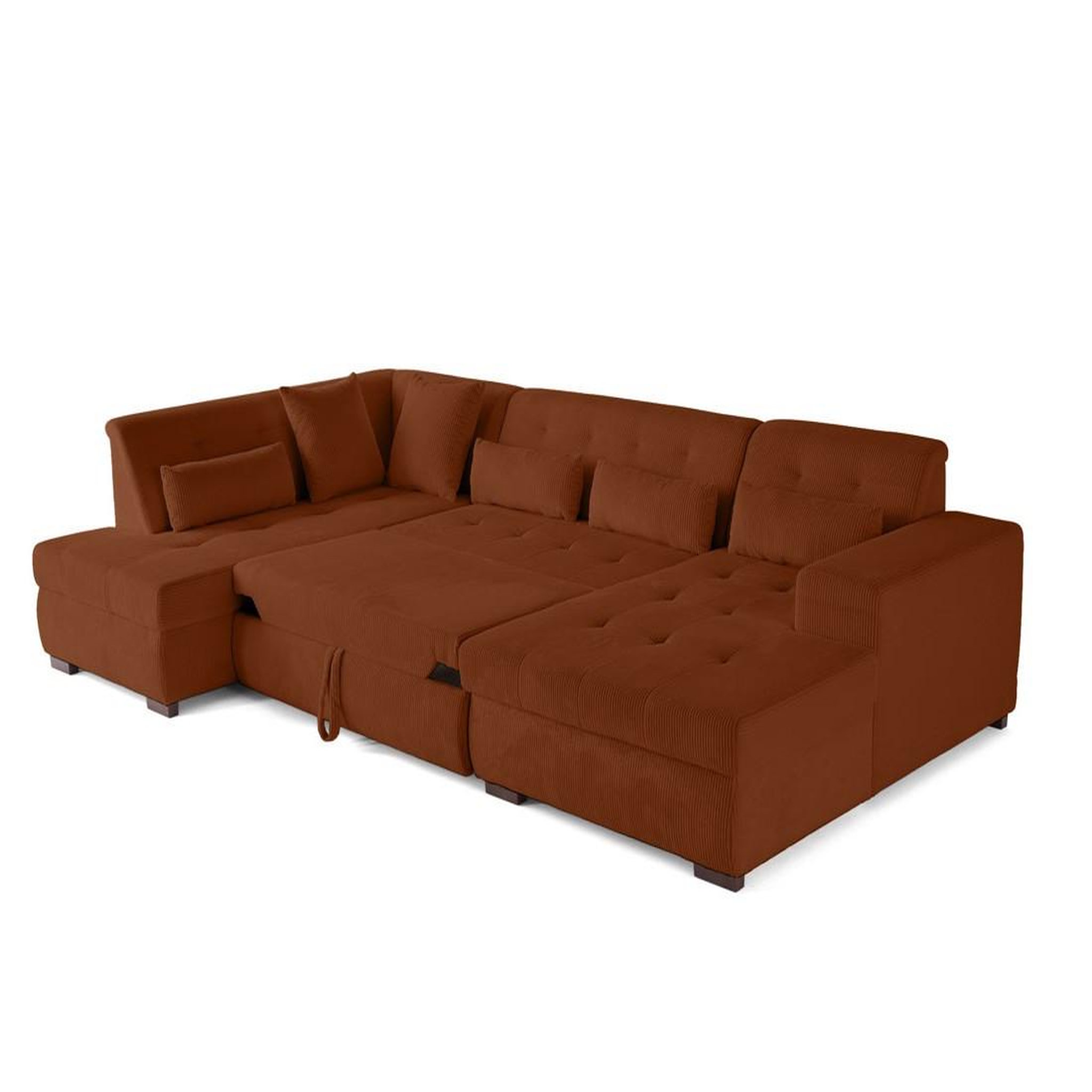 Voir la diapositive 3 : LISA DESIGN Vermont - canapé panoramique d'angle gauche - 7 places - convertible avec coffre - en velours côtelé