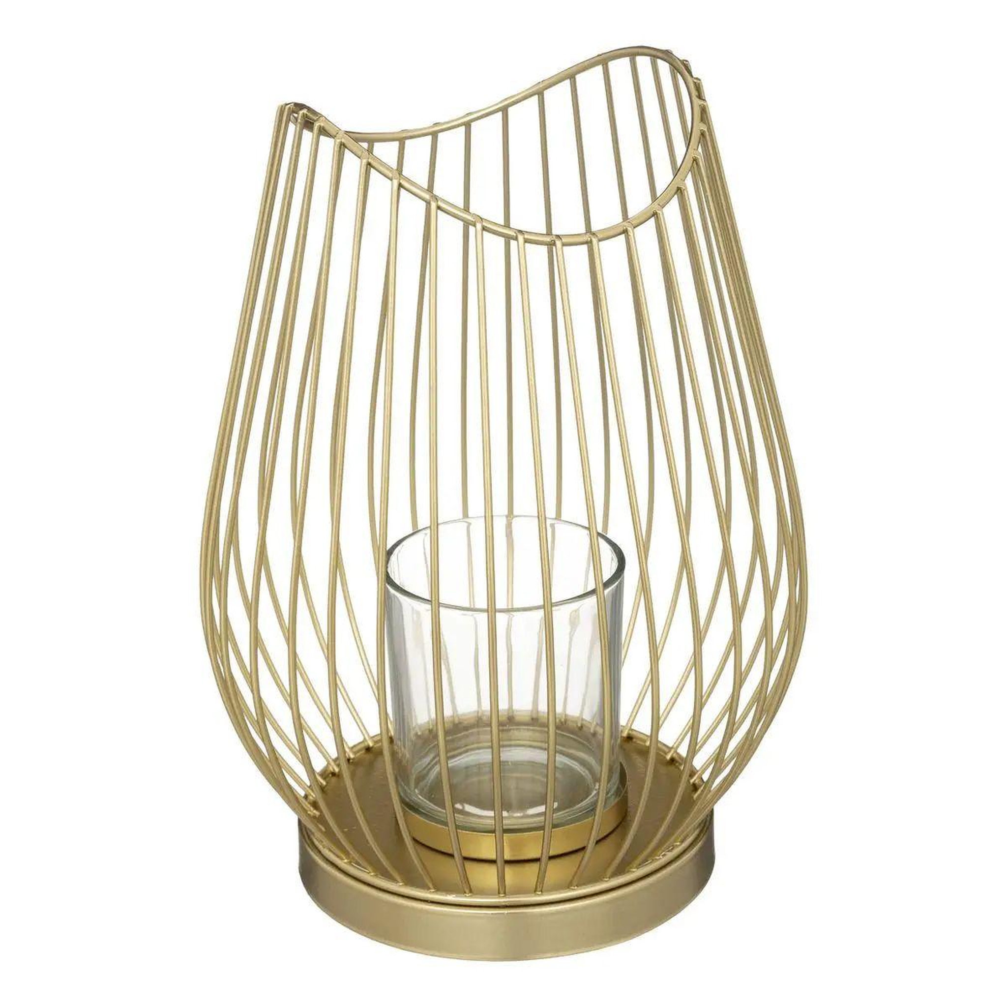 Voir la diapositive 1 : ATMOSPHERA Photophore Design en Métal  Filaire  23cm Or