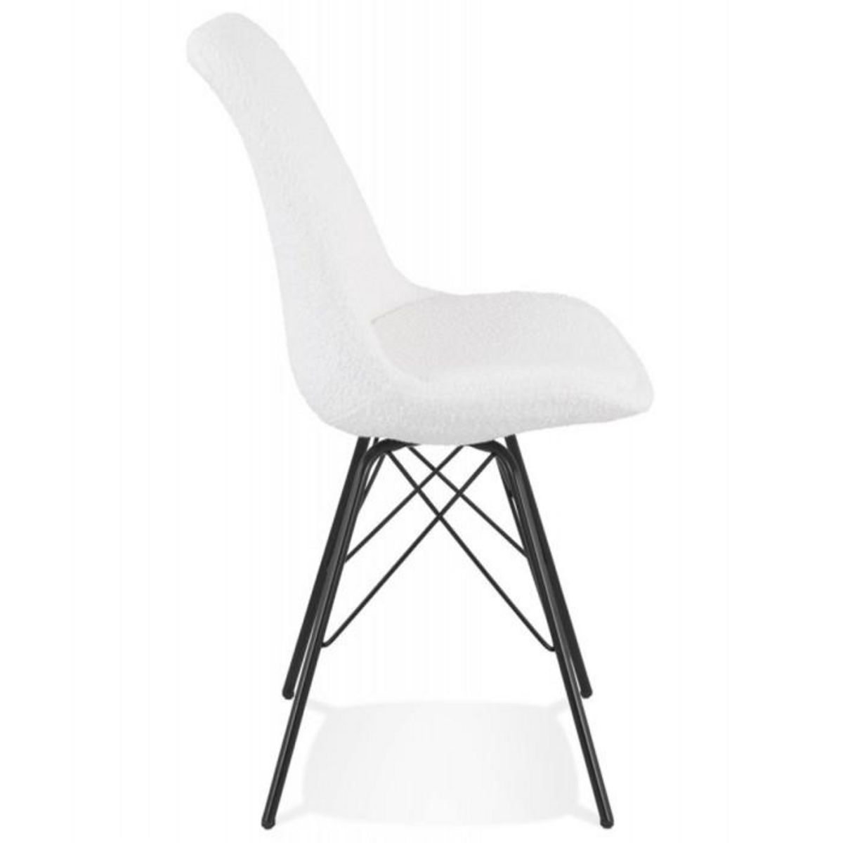 Paris Prix Chaise Design en Tissu Bouclé  Cathleen  83cm Blanc