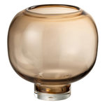 Paris Prix Vase Rond en Verre  Pied  20cm Marron