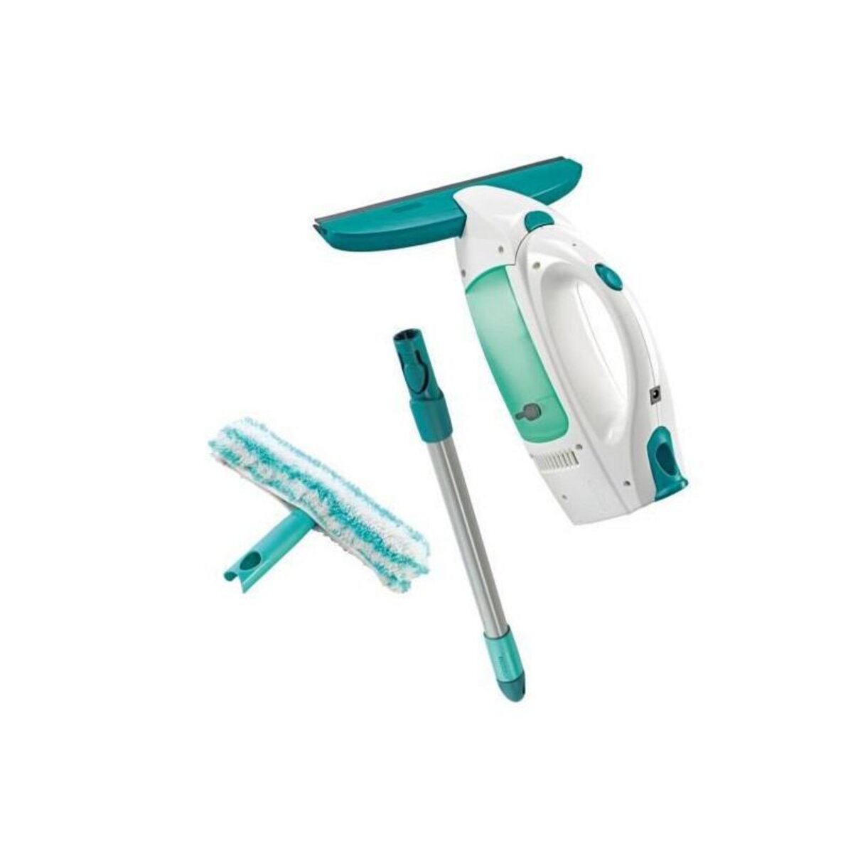 Leifheit Leifheit 51003 Kit aspirateur a vitres Dry + Clean avec manche et mouilleur, lave vitre sans traces, nettoyeur vitres multi usag