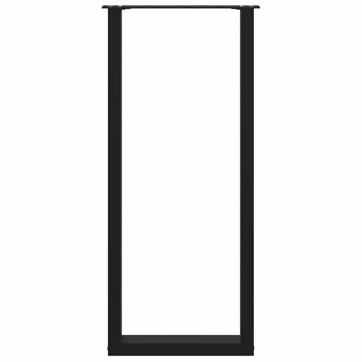 VIDAXL Pieds de table basse forme de U 2 pcs noir 50x(110-111)cm acier