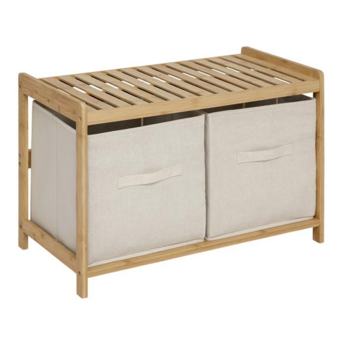 FIVE Banc 2 Paniers de Rangements en Bambou  Tidy  66cm Naturel