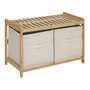 Voir la diapositive 1 : FIVE Banc 2 Paniers de Rangements en Bambou  Tidy  66cm Naturel