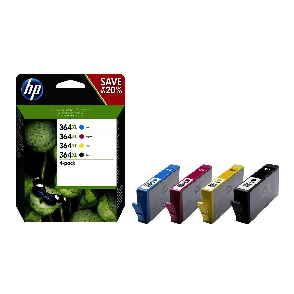 H.PACKARD  Multipack 364XL | Pack 4 Cartouches d'encre HP format XL : Cyan - Magenta - Jaune - Noire