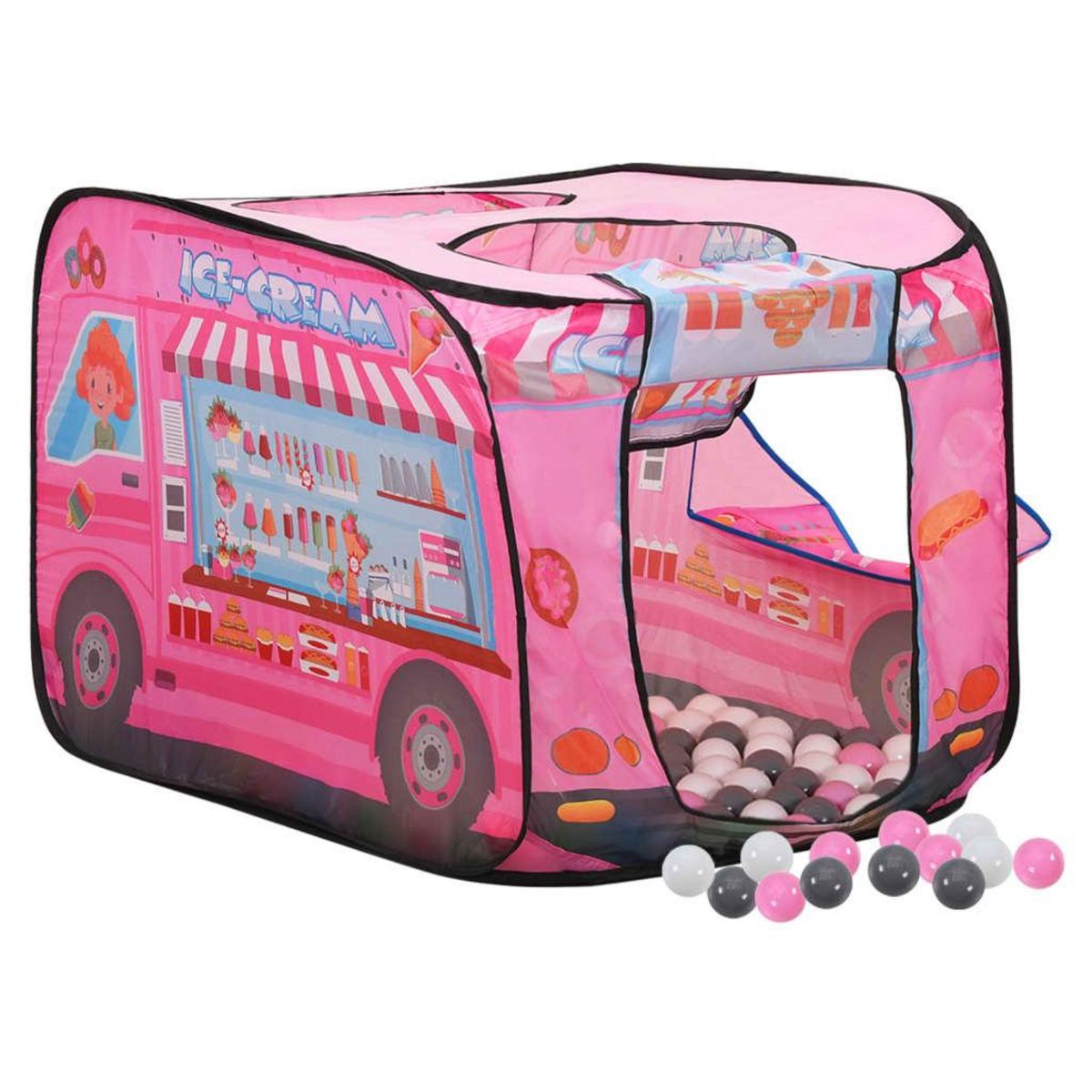 VIDAXL Tente de jeu pour enfants avec 250 balles Rose 70x112x70 cm