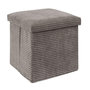 Voir la diapositive 1 : The Home Deco Factory Pouf de rangement pliable effet côtelé