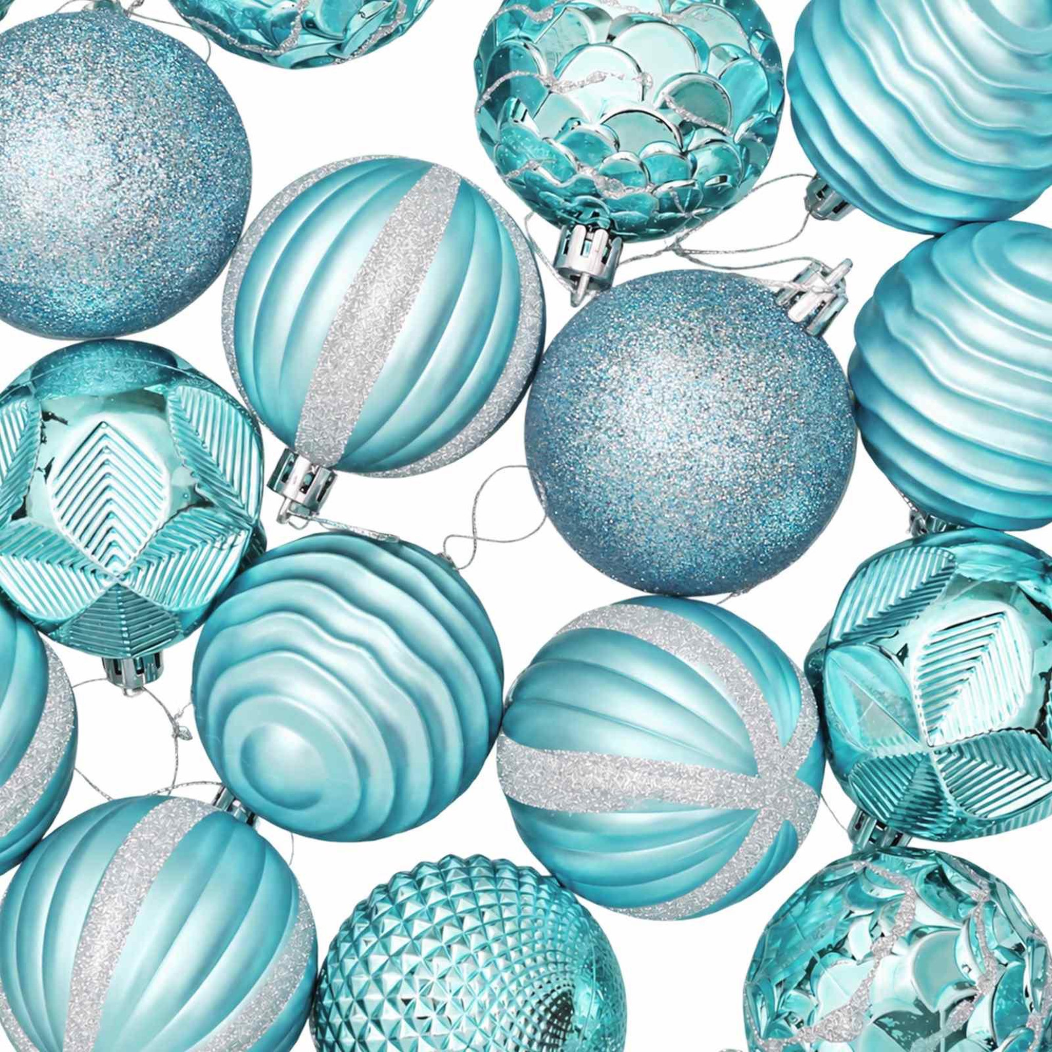 Voir la diapositive 6 : VIDAXL Ensemble de boules de Noël 36 pc Turquoise Diam. 6 cm