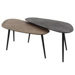 LISA DESIGN Kahoni - lot de 2 tables basses gigognes - doré et noir - 84 cm. Coloris disponibles : Bicolore
