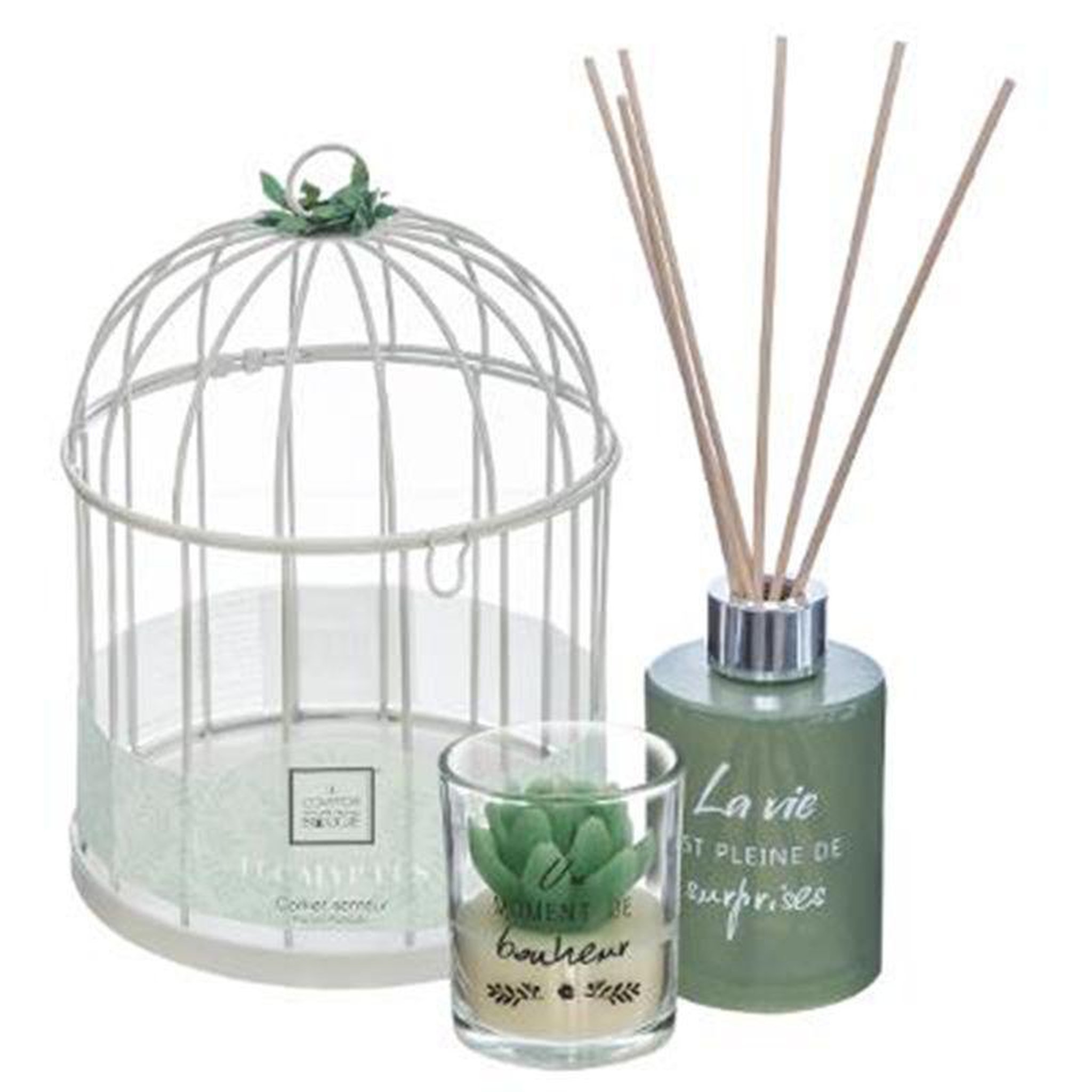 Voir la diapositive 2 :  Coffret de Fragrances  Cage  20cm Eucalyptus