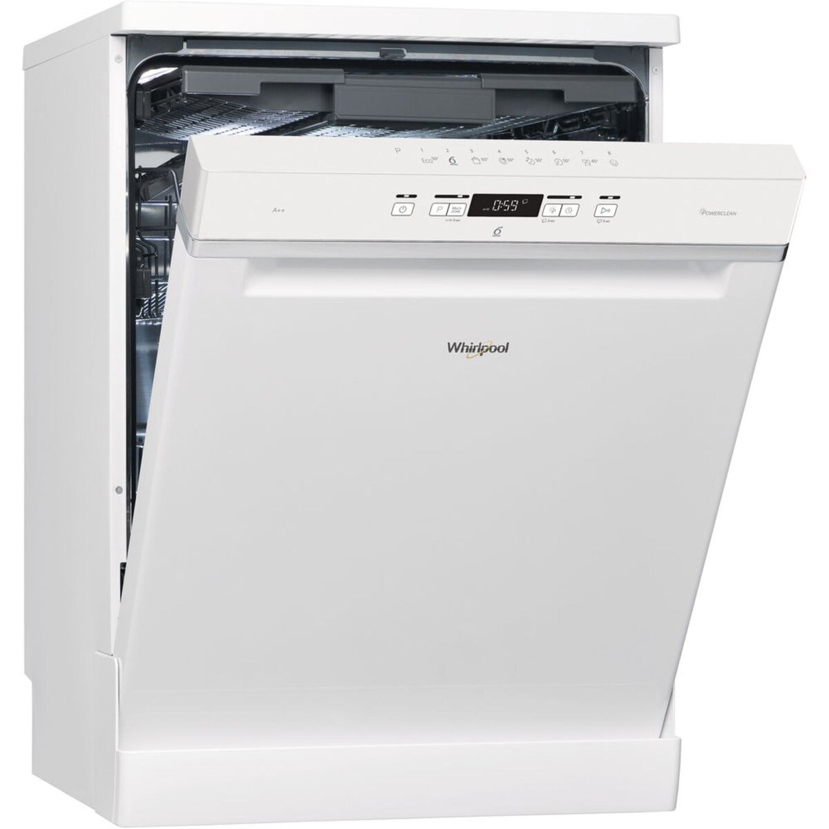 WHIRLPOOL Lave-vaisselle Pose libre WFC3C24PF - 14 couverts - 60 cm - 44 dB - 8 programmes