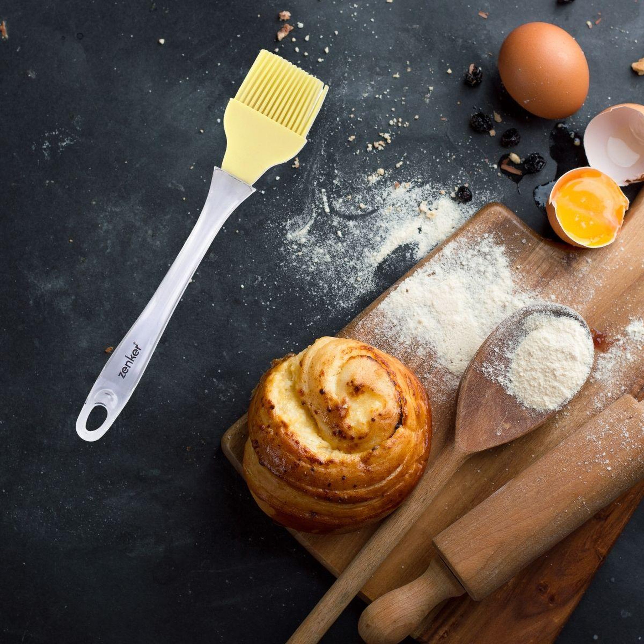 Voir la diapositive 2 : ZENKER Ensemble de 2 pinceaux de cuisine et de pâtisserie 24 cm en poils silicone zenker smart pastry