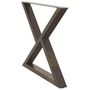 Voir la diapositive 4 : VIDAXL Pieds de table a manger 2pcs acier naturel 90x(72-73,3)cm acier