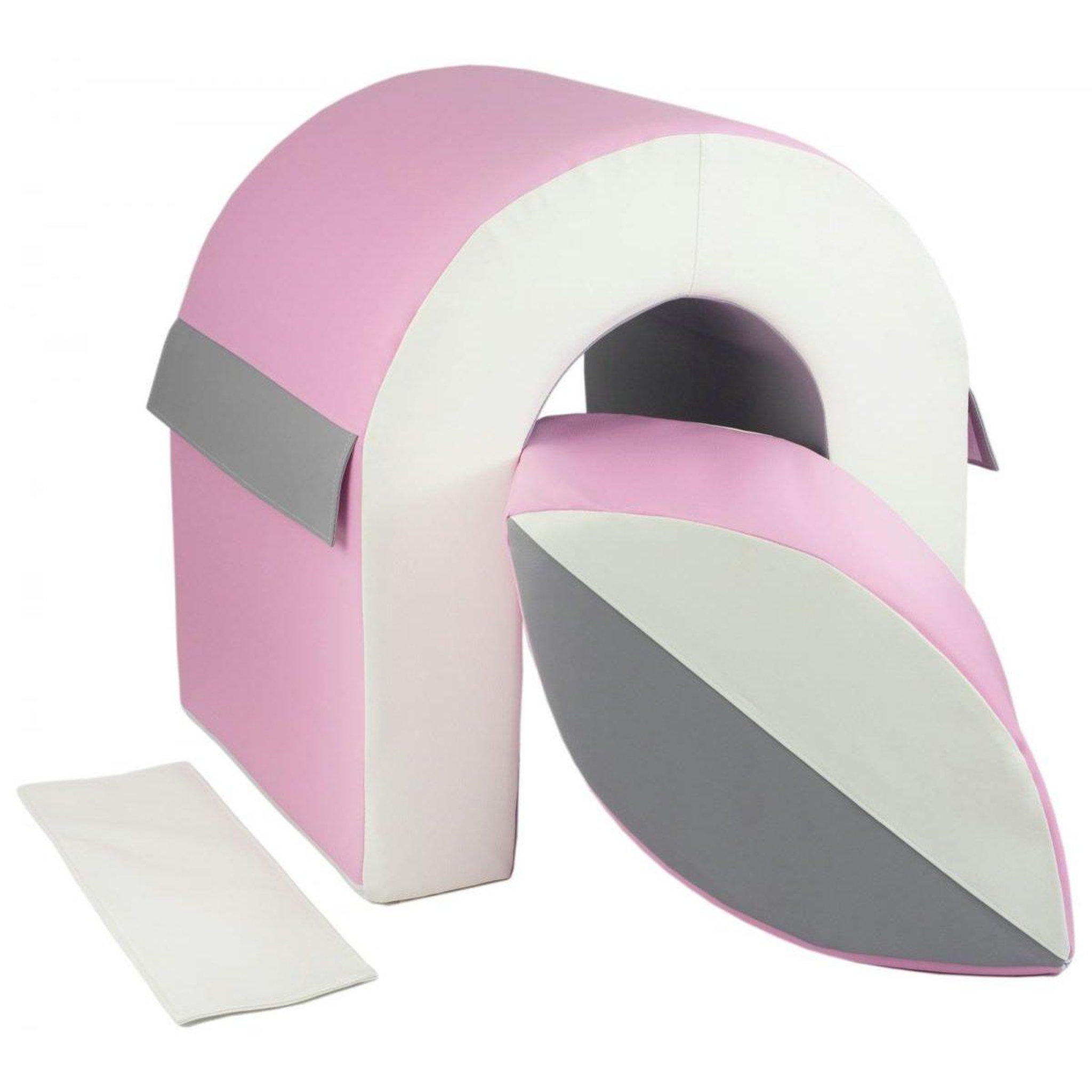 VELINDA Set de 2 blocs en mousse blanc, rose clair, gris