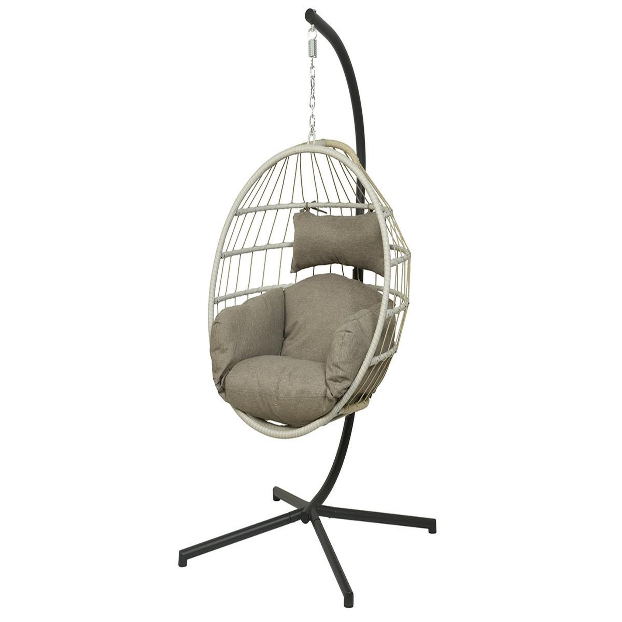 JARDIDECO Fauteuil suspendu en corde palanga gris - jardideco