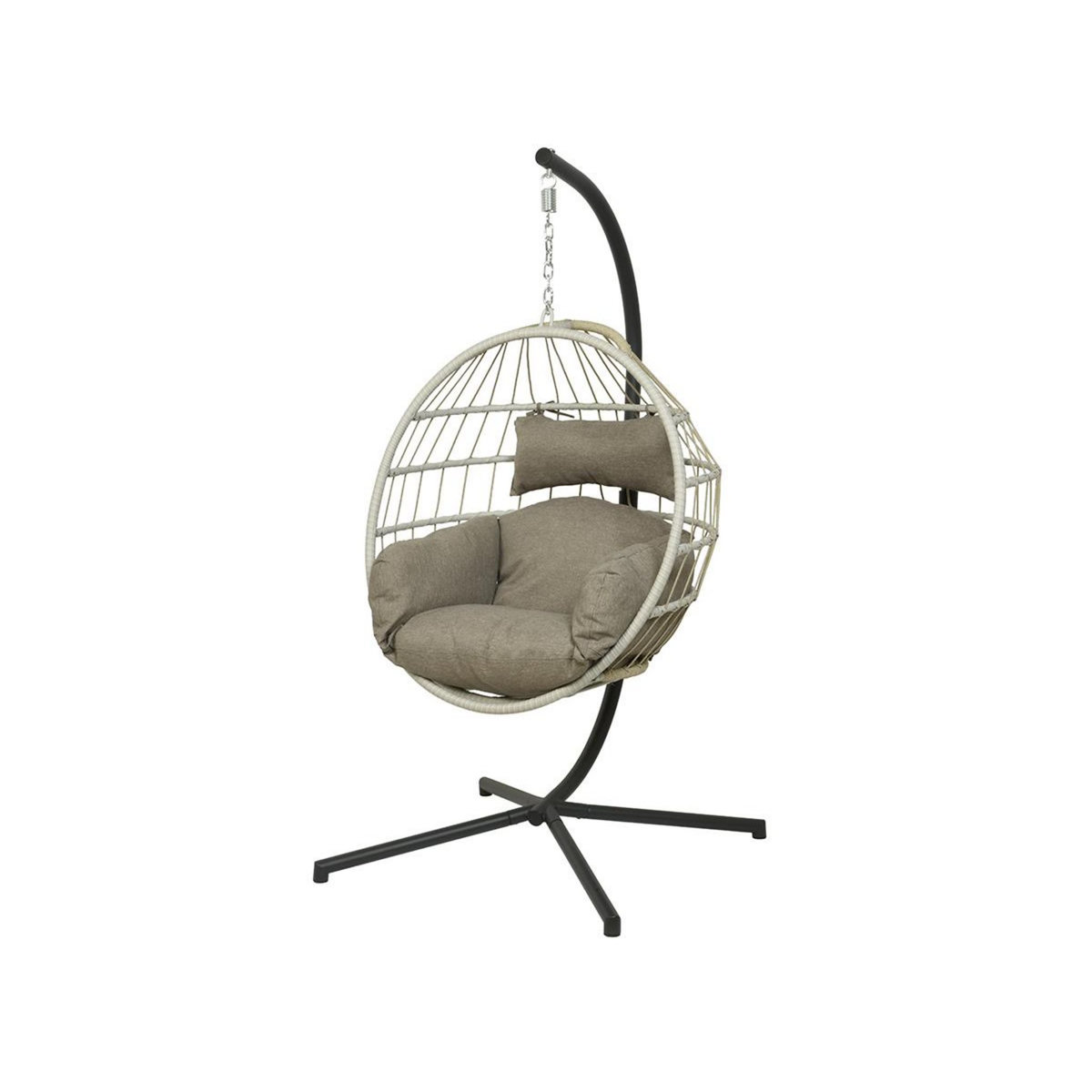 JARDIDECO Fauteuil suspendu en corde Palanga Gris - Jardideco