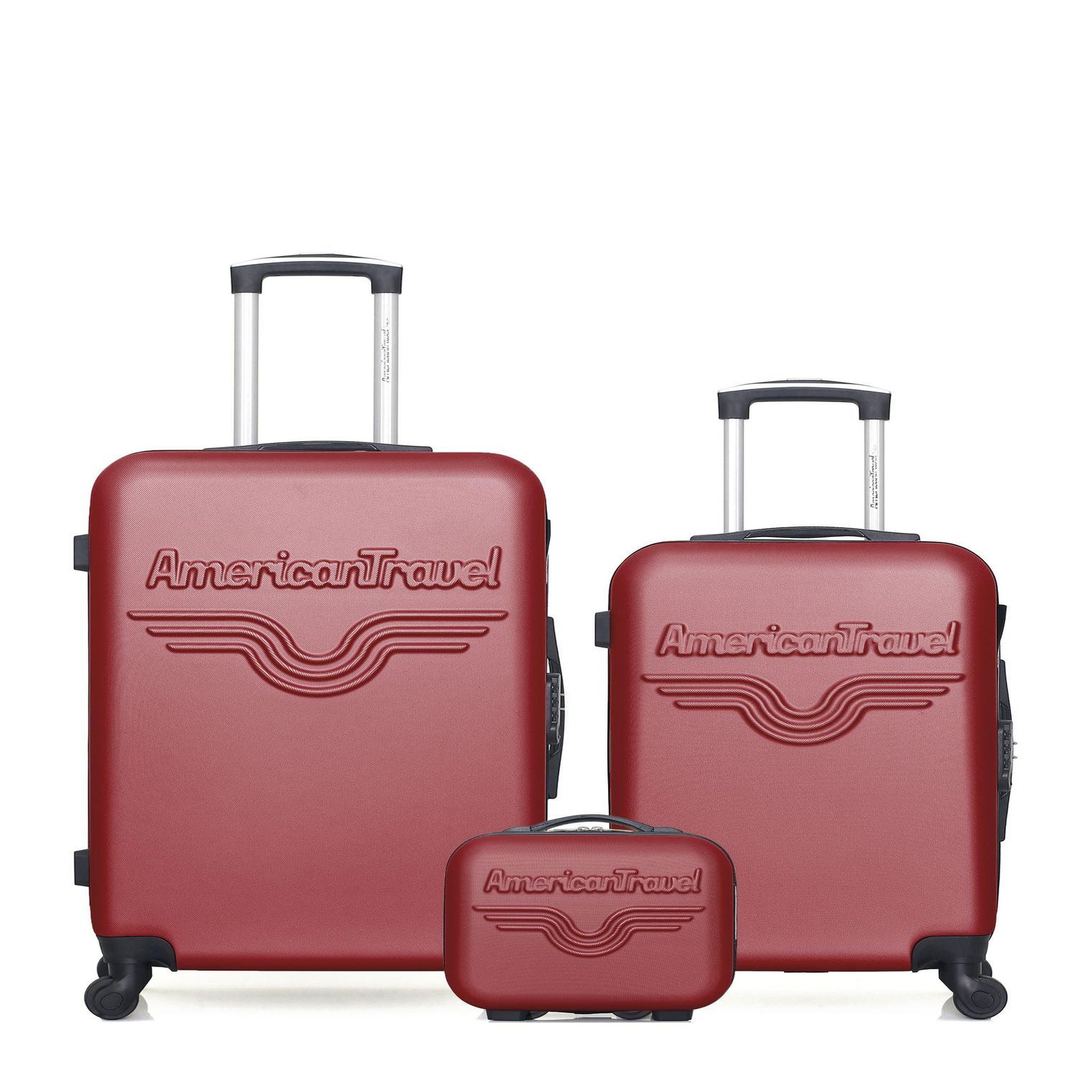AMERICAN TRAVEL American travel - lot de 3 - valise weekend, valise cabine et vanity chelsea. Coloris disponibles : Noir