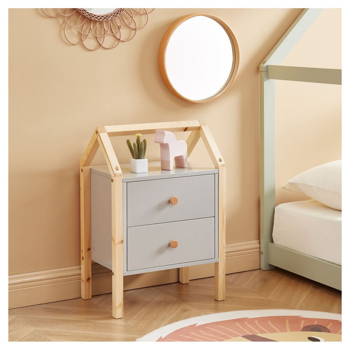 Table de chevet enfant  2 tiroirs L46cm CLEM