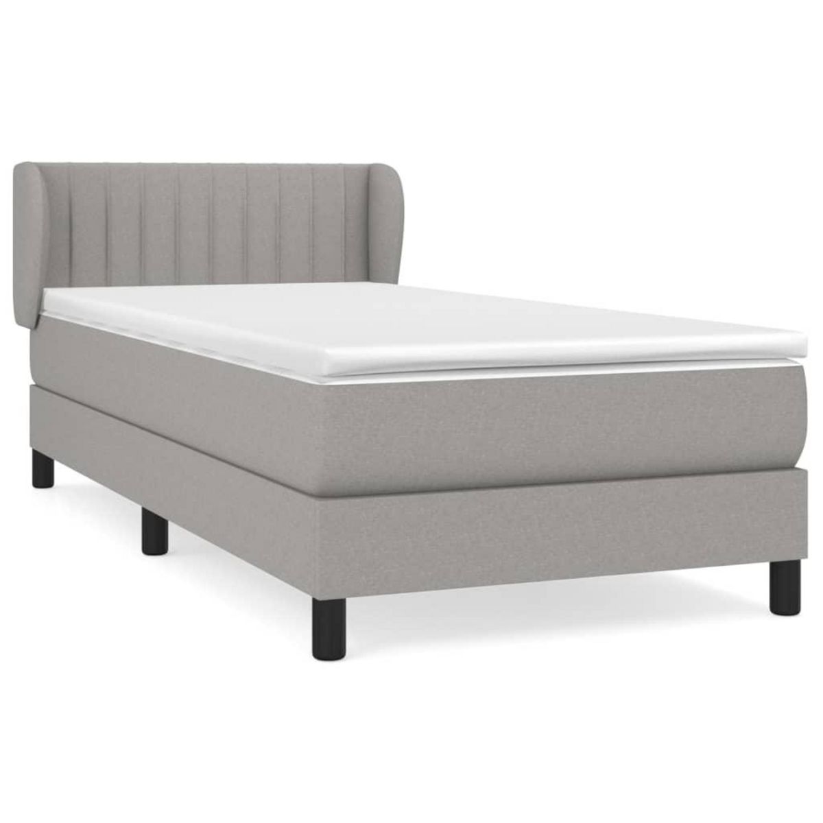VIDAXL Sommier a lattes de lit avec matelas Gris clair 80x200 cm Tissu