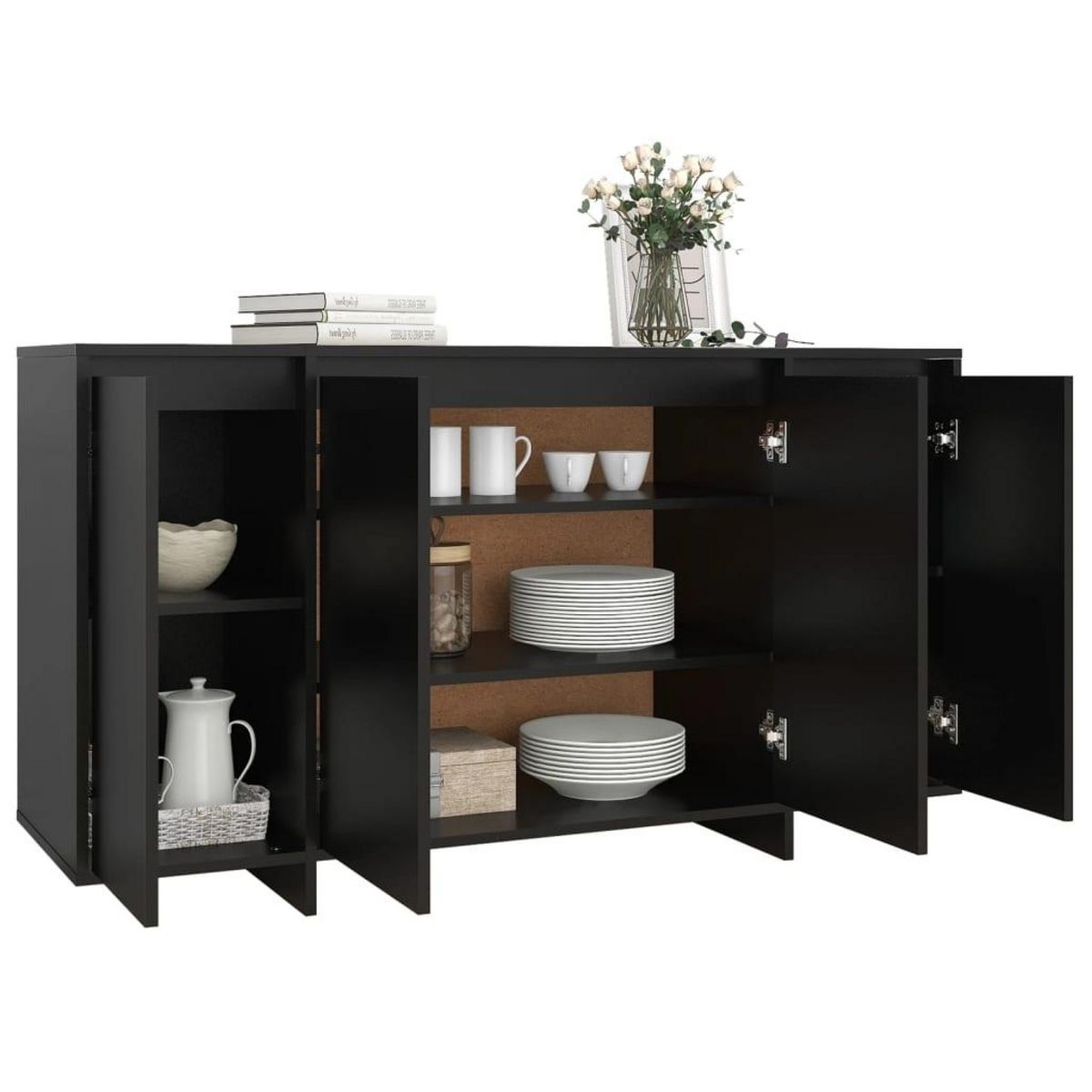 VIDAXL Buffet noir 135x41x75 cm bois d'ingenierie