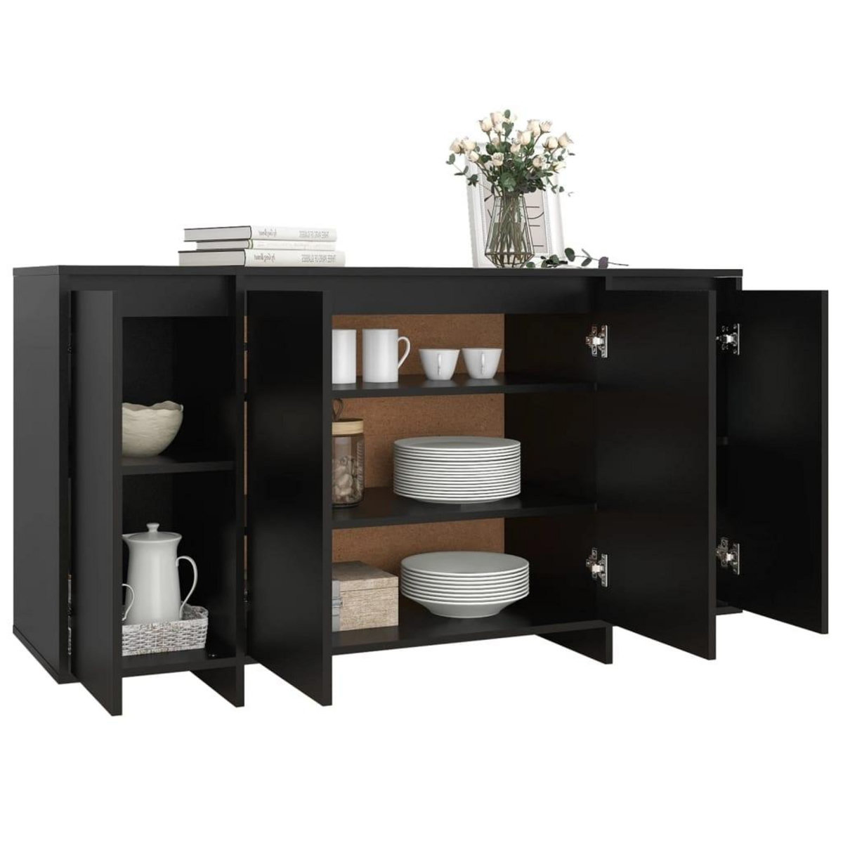 VIDAXL Buffet noir 135x41x75 cm bois d'ingenierie