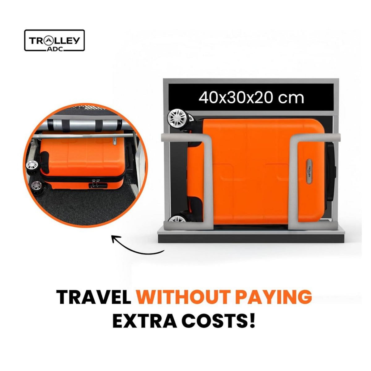 TROLLEY ADC Valise à roulettes orange - VAL-752